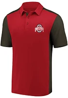 Ohio State Buckeyes Black Contrast Sleeve Big and Tall Polo