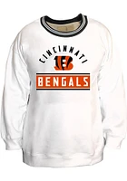 Cincinnati Bengals Womens White Contrast Crew Sweatshirt