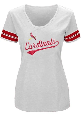 St Louis Cardinals Womens White Contrast Short Sleeve T-Shirt