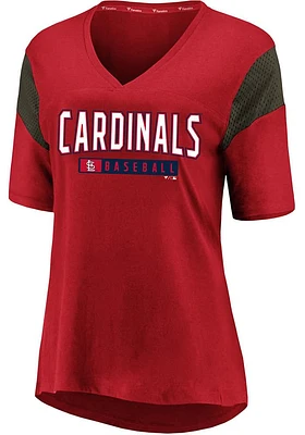 St Louis Cardinals Womens Red Mesh Short Sleeve T-Shirt