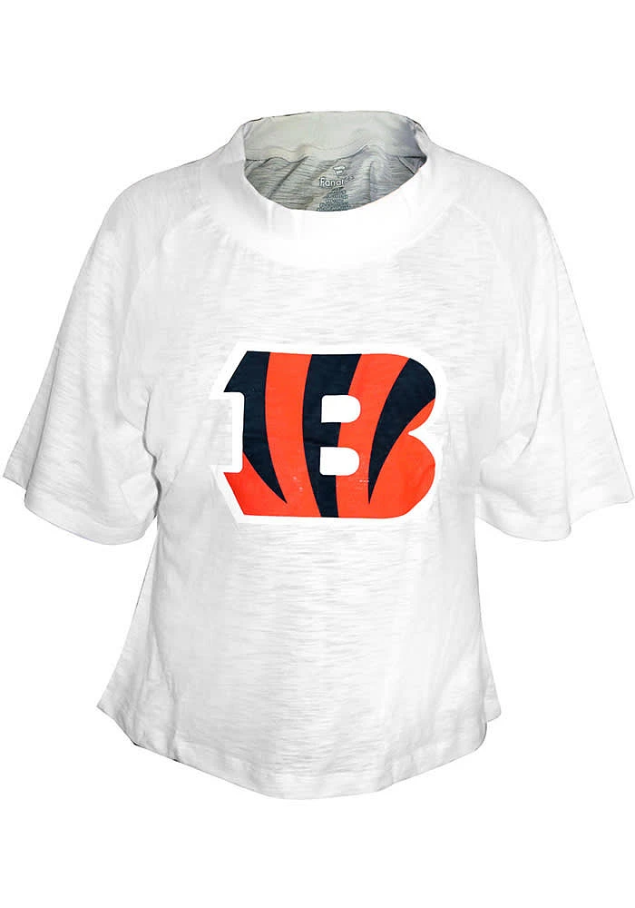 Cincinnati Bengals Womens White Raglan Short Sleeve T-Shirt