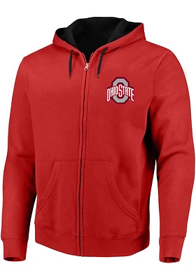 Ohio State Buckeyes Mens Black Primary Logo Big and Tall Zip Sweatshirt