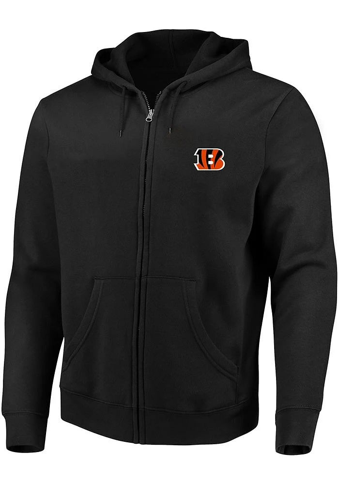 Cincinnati Bengals Mens Black Team Big and Tall Zip Sweatshirt