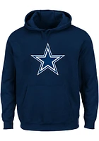 Dallas Cowboys Mens Navy Blue LOGO Big and Tall Hooded Sweatshirt