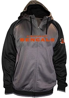 Cincinnati Bengals Mens Charcoal Wordmark Big and Tall Zip Sweatshirt