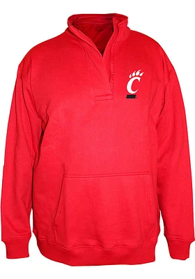 Cincinnati Bearcats Womens Red Mock Neck+ 1/4 Zip Pullover