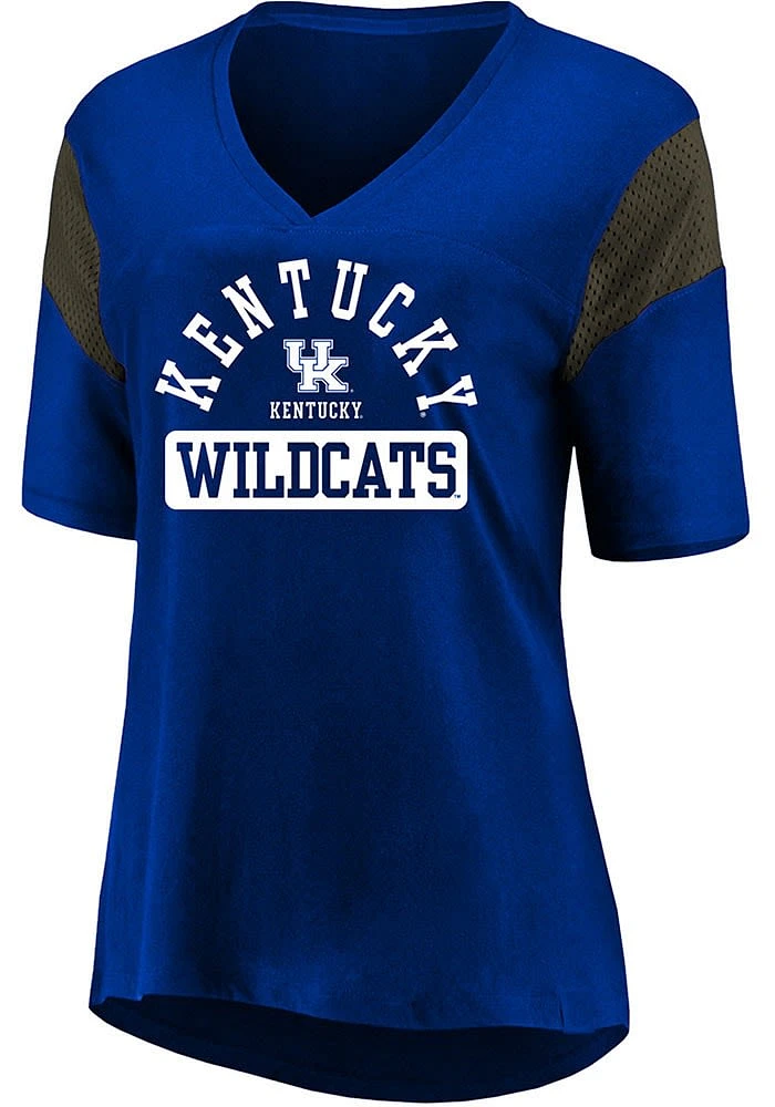 Kentucky Wildcats Womens Blue Contrast Sleeve Short T-Shirt