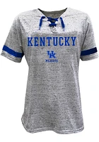 Kentucky Wildcats Womens Grey Lace Up Short Sleeve T-Shirt