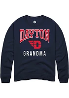 Rally Dayton Flyers Mens Navy Blue Grandma Long Sleeve Crew Sweatshirt