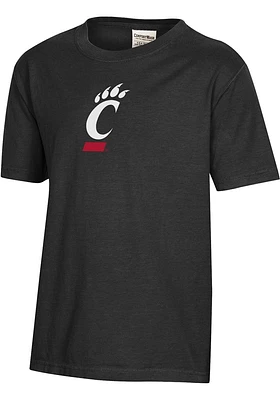 ComfortWash Cincinnati Bearcats Youth Black Garment Dyed Short Sleeve T-Shirt