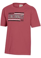 ComfortWash Cincinnati Bearcats Youth Crimson Garment Dyed Short Sleeve T-Shirt