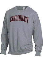 ComfortWash Cincinnati Bearcats Mens Charcoal Garment Dyed Long Sleeve Crew Sweatshirt