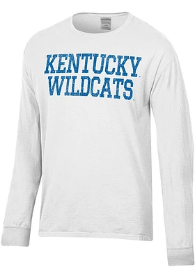 ComfortWash Kentucky Wildcats White Garment Dyed Long Sleeve T Shirt