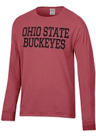 ComfortWash Ohio State Buckeyes Crimson Garment Dyed Long Sleeve T Shirt