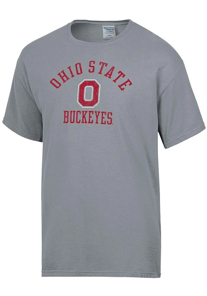 ComfortWash Ohio State Buckeyes Charcoal Team Logo Garment Dyed Short Sleeve T Shirt