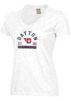 ComfortWash Dayton Flyers Womens White Garment Dyed Short Sleeve T-Shirt