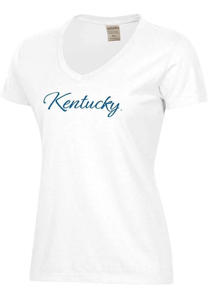 ComfortWash Kentucky Wildcats Womens White Script Garment Dyed Short Sleeve T-Shirt