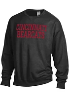 ComfortWash Cincinnati Bearcats Mens Black Garment Dyed Long Sleeve Crew Sweatshirt