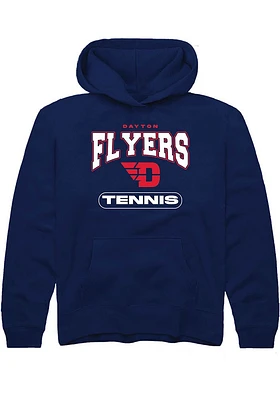 Rally Dayton Flyers Youth Navy Blue Tennis Long Sleeve Hoodie