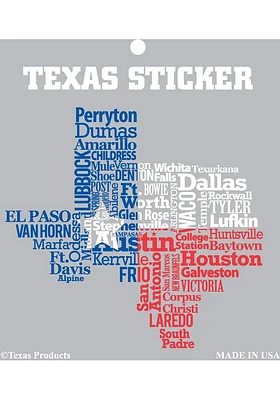 Texas State shape Stickers - Blue