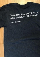 Texas Navy Blue Davy Crockett Short Sleeve Fashion T Shirt