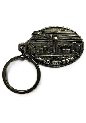 Dallas Ft Worth Dallas Metal Keychain - Brown