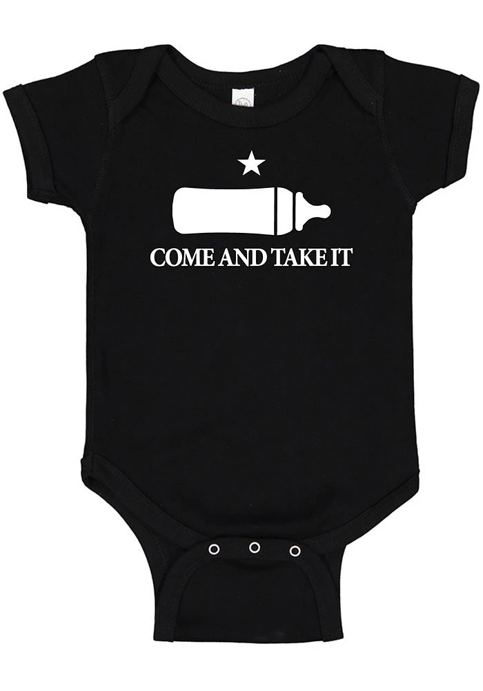 Texas Baby Black Come and Take It Short Sleeve One Piece
