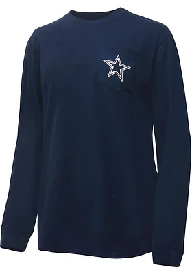 Dallas Cowboys Womens Navy Blue Rhinestone LS Tee