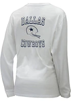 Dallas Cowboys Womens White Helmet LS Tee