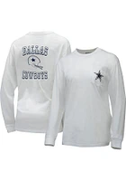 Dallas Cowboys Womens White Helmet LS Tee