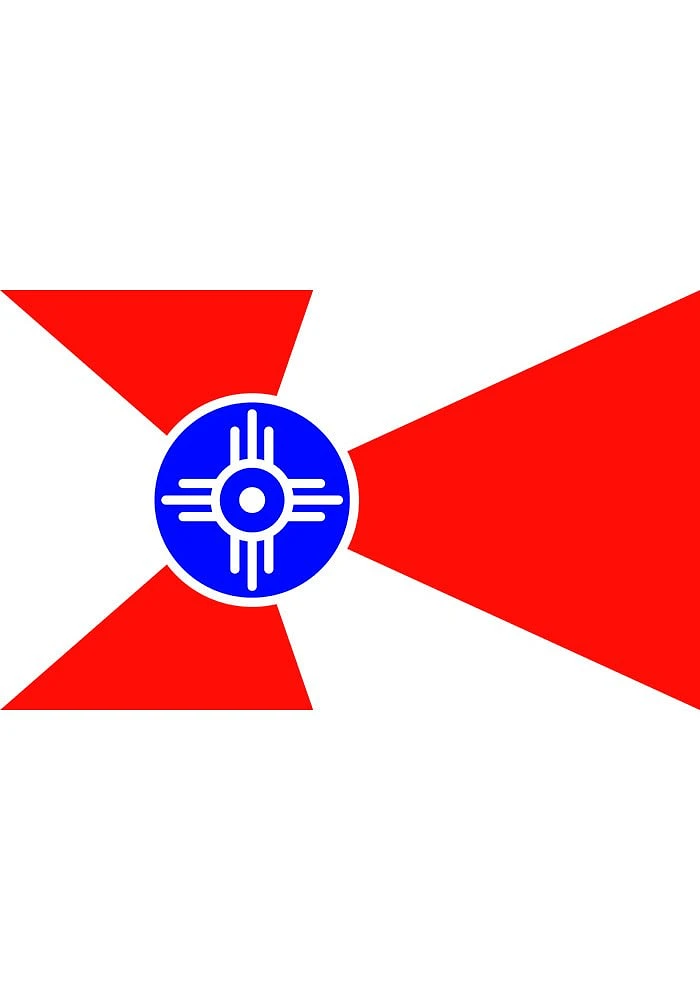 Wichita City Silk Screen Grommet Flag - White