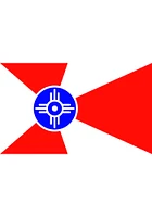 Wichita City Silk Screen Grommet Flag - White