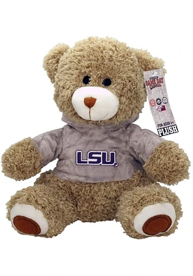 LSU Tigers Gray Hoodie Bear Plush - Grey