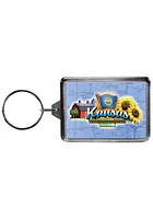 Kansas Lucite Blue Keychain