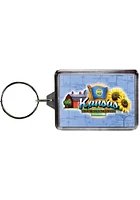 Kansas Lucite Blue Keychain