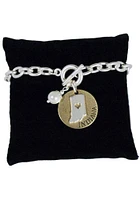 Indiana State Shape Pearl Disc Womens Bracelet