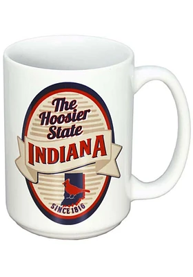 Indiana 15 oz The Hoosier State Ceramic Mug - White