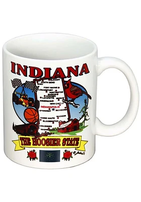 Indiana State Map Ceramic Mug - White