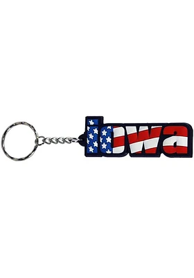 Iowa PVC Festive Flag Keychain