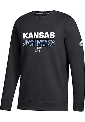 Adidas Kansas Jayhawks Mens Fleece Long Sleeve Crew Sweatshirt