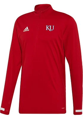 Adidas Kansas Jayhawks Mens Team Long Sleeve Qtr Zip Pullover