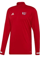 Adidas Kansas Jayhawks Mens Team Long Sleeve Qtr Zip Pullover