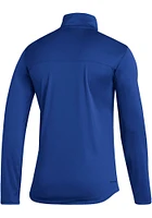 Adidas Kansas Jayhawks Mens Blue Under The Lights Long Sleeve Qtr Zip Pullover