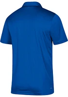 Adidas Kansas Jayhawks Mens Blue Grind Short Sleeve Polo