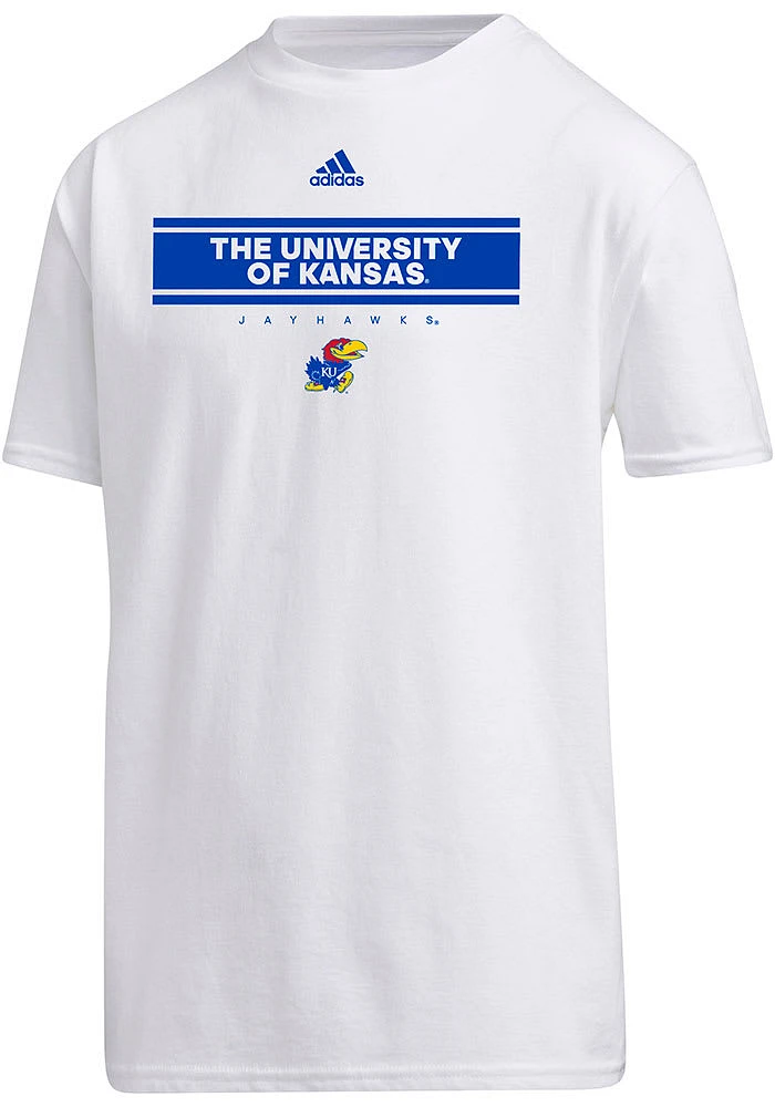 Adidas Kansas Jayhawks White Amplifier Short Sleeve T Shirt