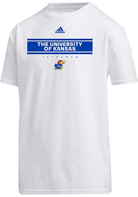 Adidas Kansas Jayhawks White Amplifier Short Sleeve T Shirt