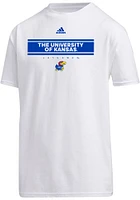 Adidas Kansas Jayhawks White Amplifier Short Sleeve T Shirt