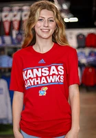 Adidas Kansas Jayhawks Red Amplifier Dassler Short Sleeve T Shirt