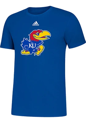 Adidas Kansas Jayhawks Blue Amplifier Logo Short Sleeve T Shirt