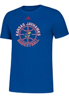 Adidas Kansas Jayhawks Blue Amplifier Basketball Short Sleeve T Shirt